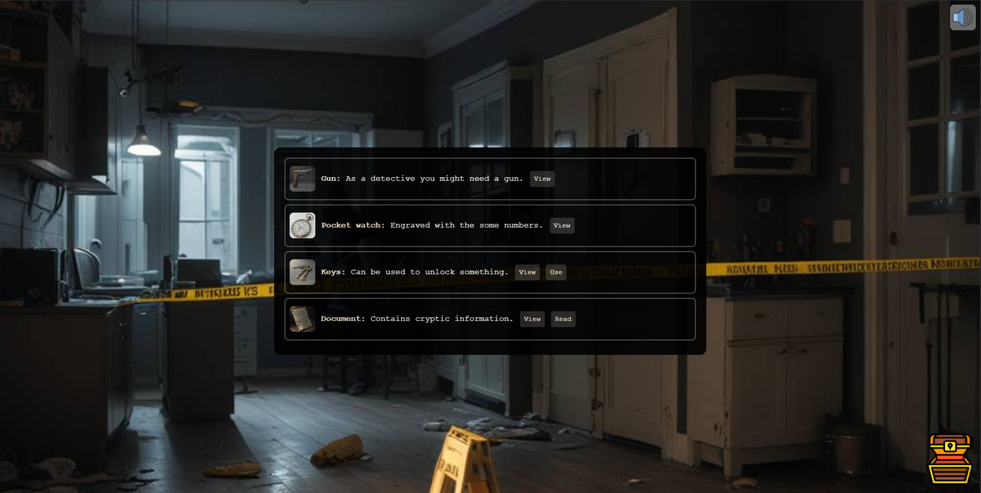 Inventory UI with items