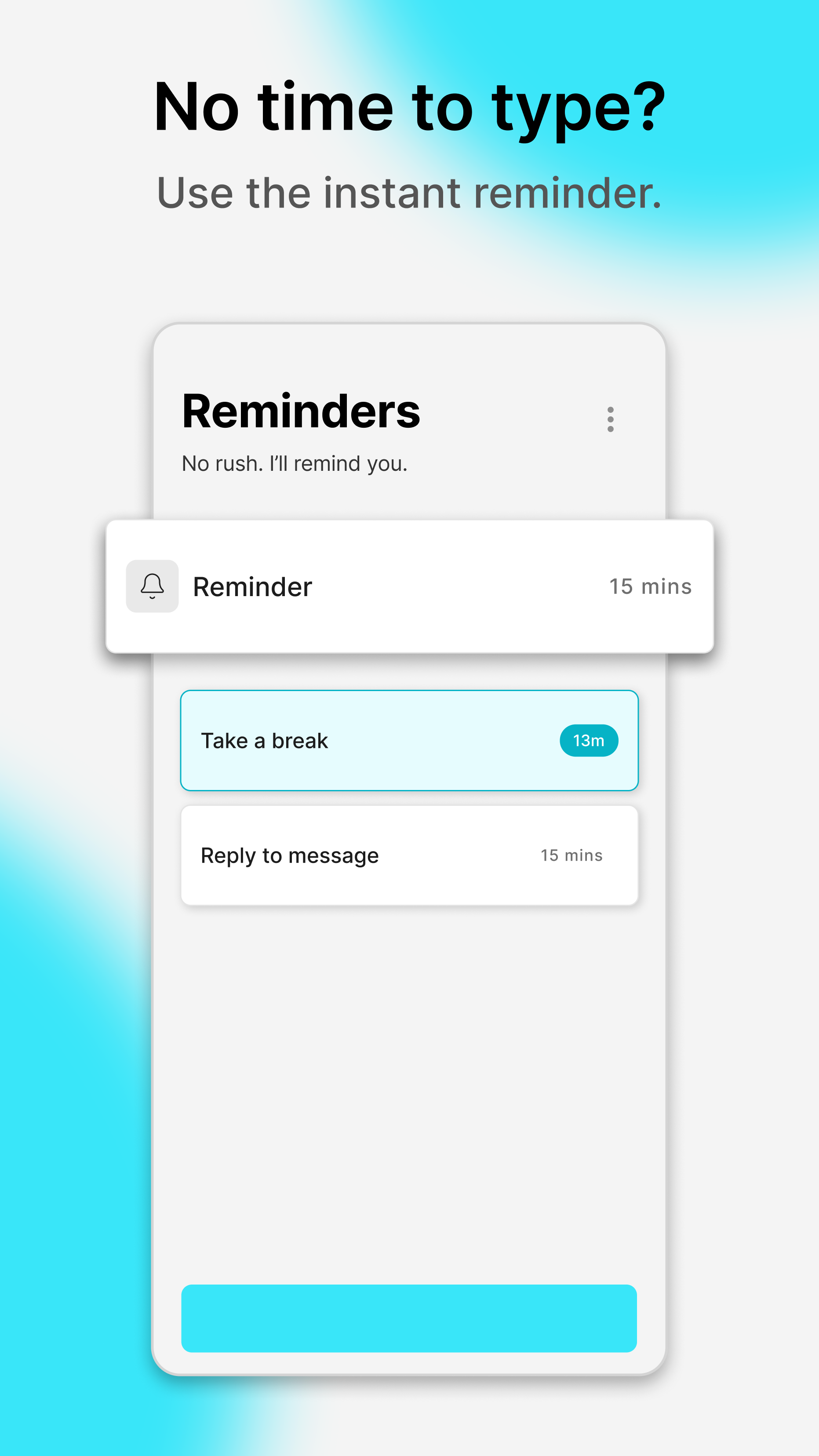 Soonish instant reminder bell tile