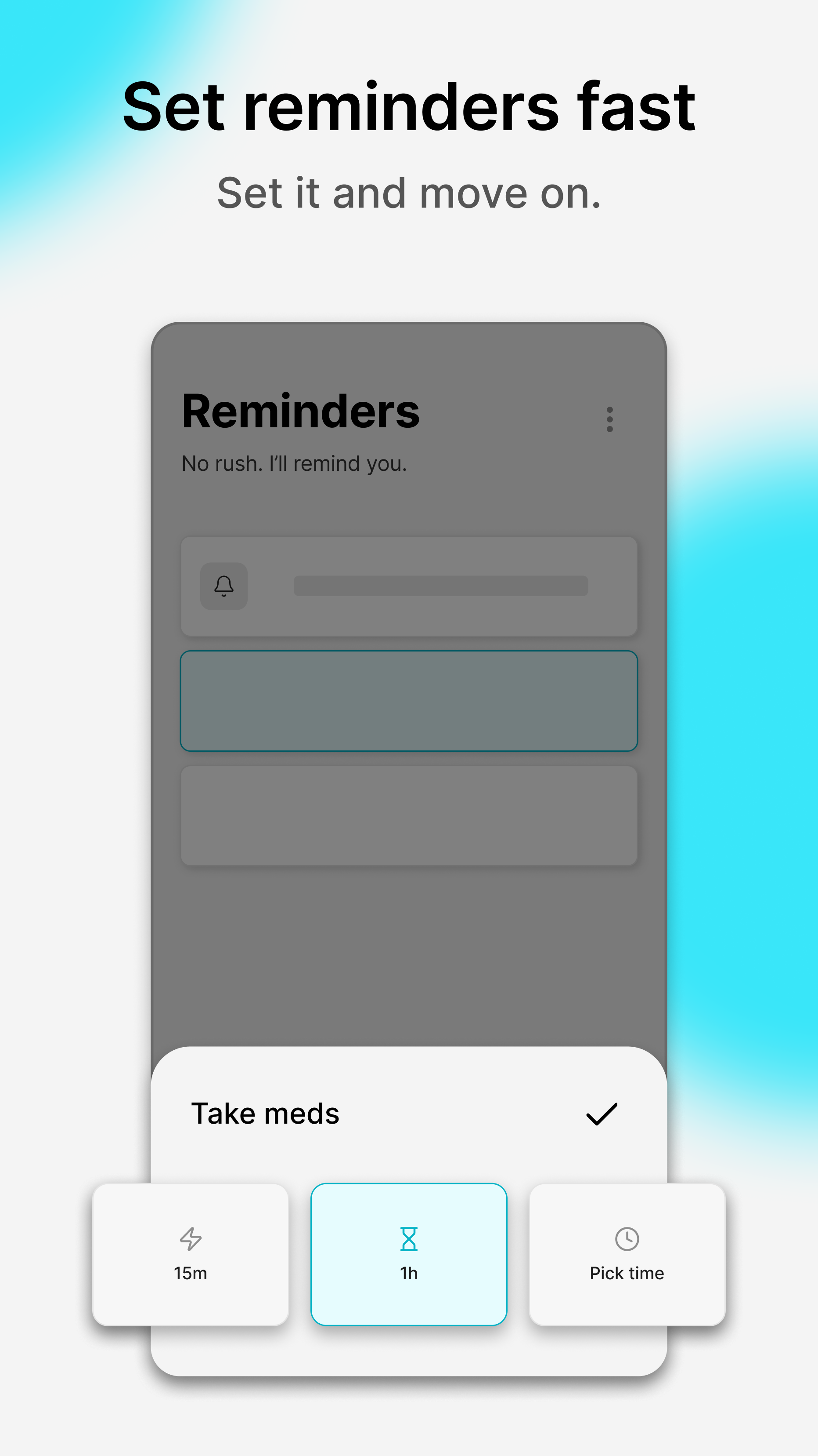 Soonish bottom sheet for choosing reminder time