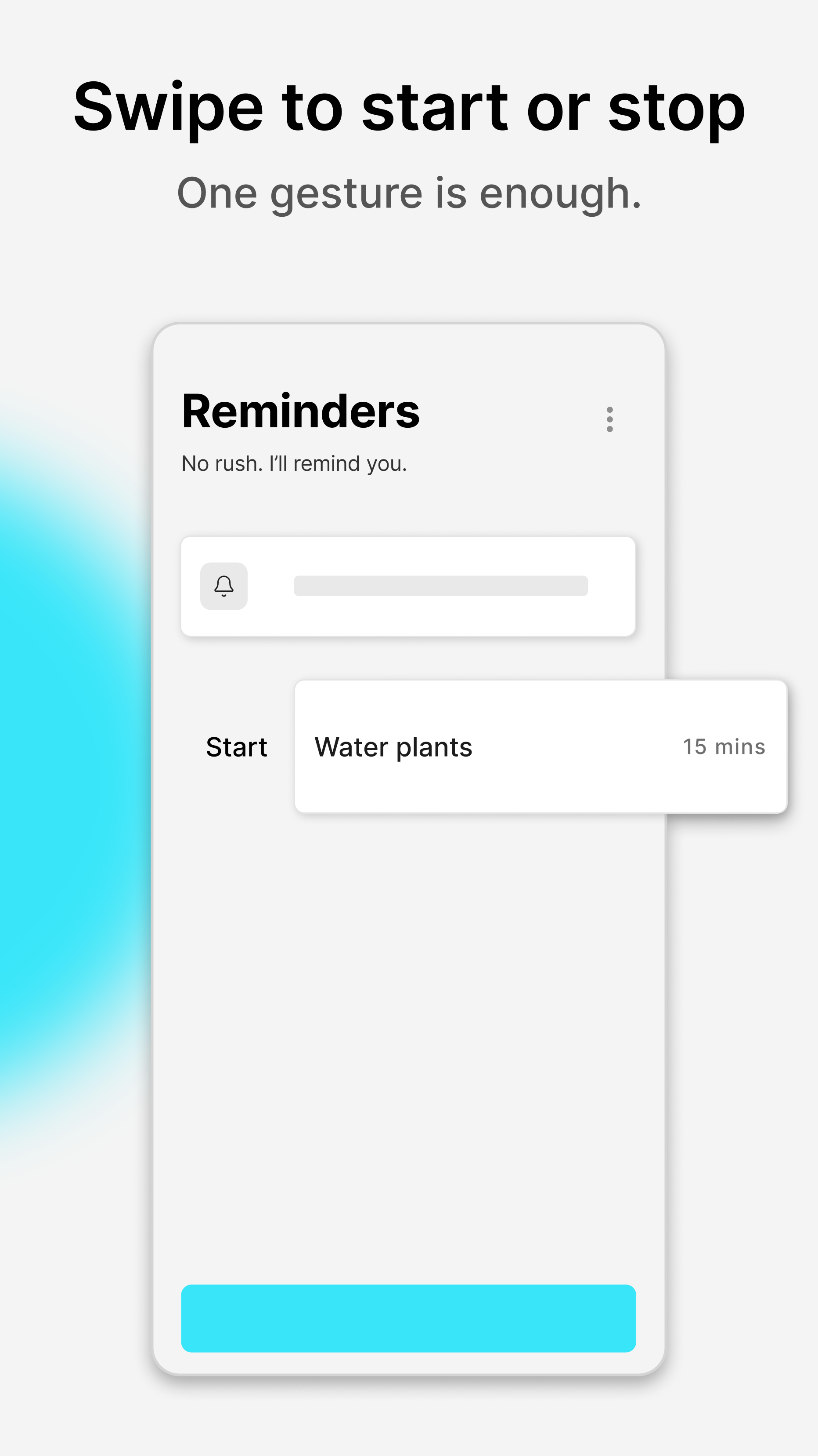 Soonish swipe gesture to start a reminder