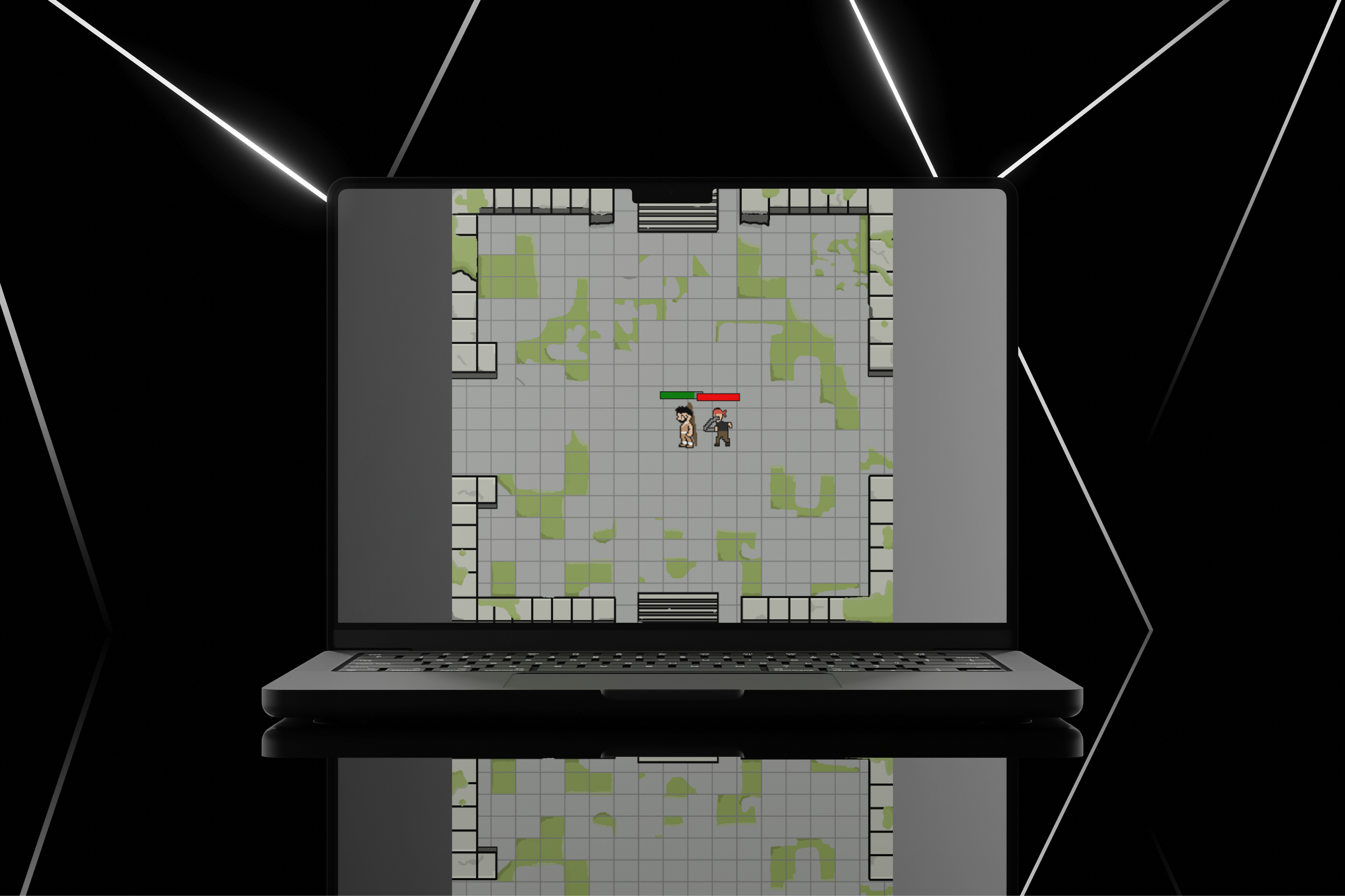 Timeless Ascension browser RPG gameplay showing combat and character movement